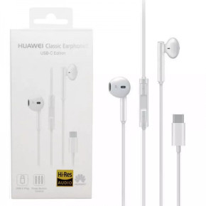 Стерео слушалки Handsfree оригинални Huawei Earphones CM33 type C Edition за Huawei Mate 20 series / Mate 30 series / Mate 40 series / p30 series / p40 series / p50 series /бели 